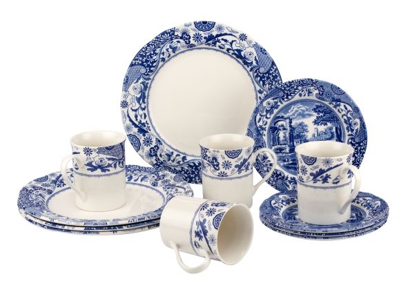 Blue Italian Brocato 12 Piece Set (Mixed) image number null