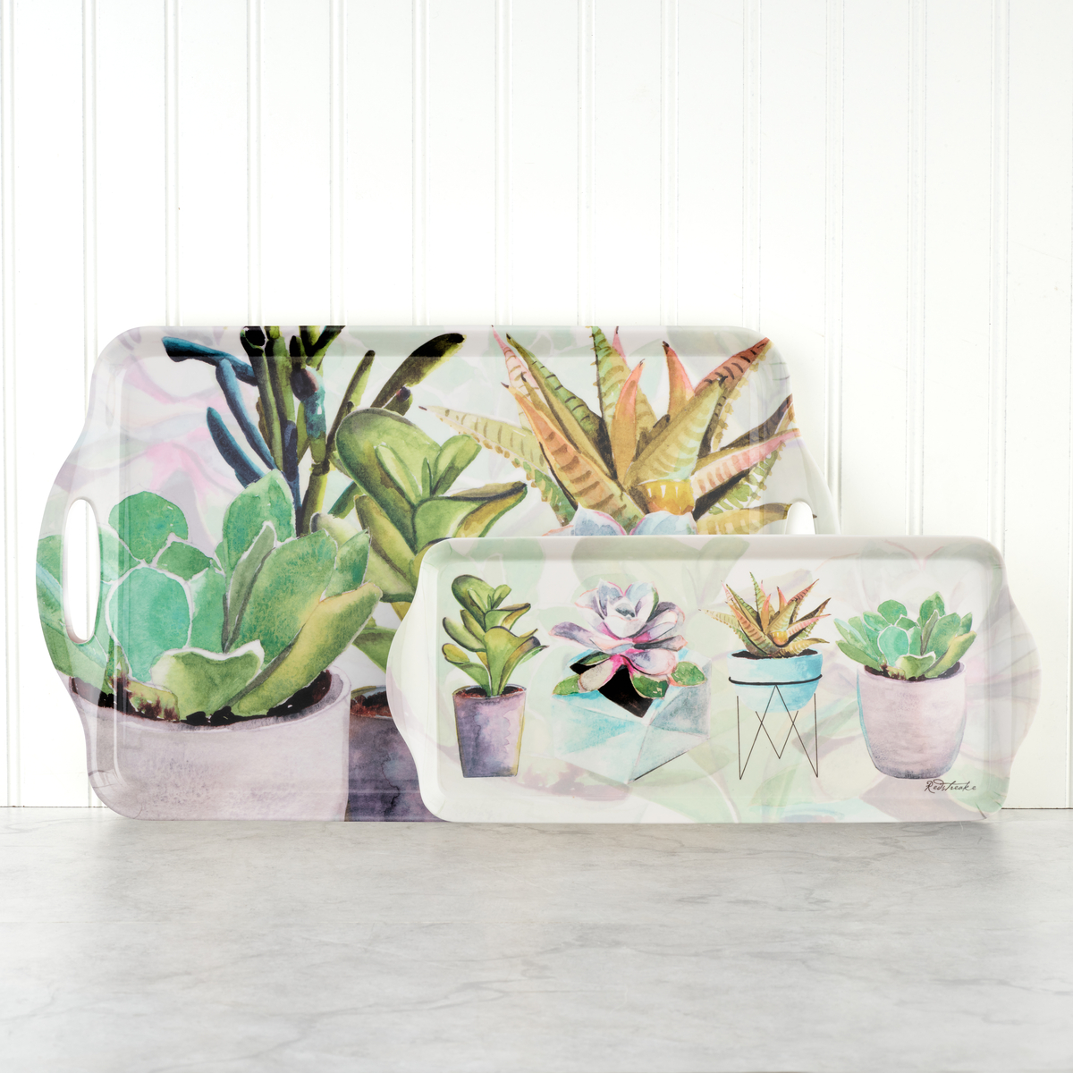 Succulents Melamine Sandwich Tray image number null