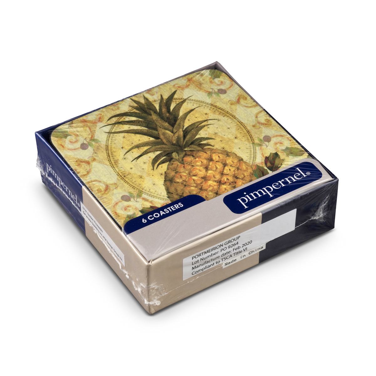 Golden Pineapple Coasters Set of 6 image number null
