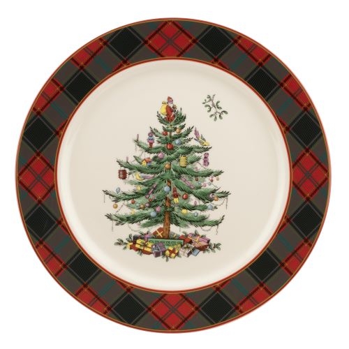 Christmas Tree Tartan 12 Inch Buffet Plate image number null