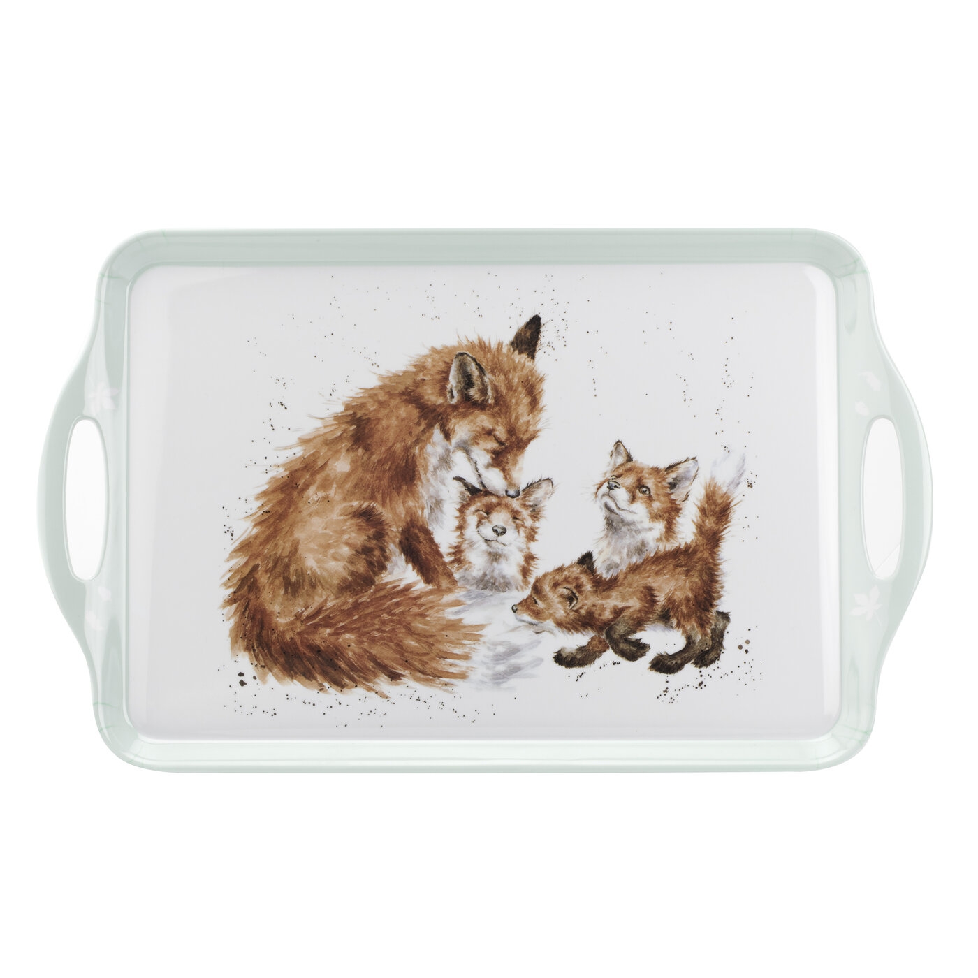 Bedtime Kiss Large Melamine Handled Tray (Fox) image number null