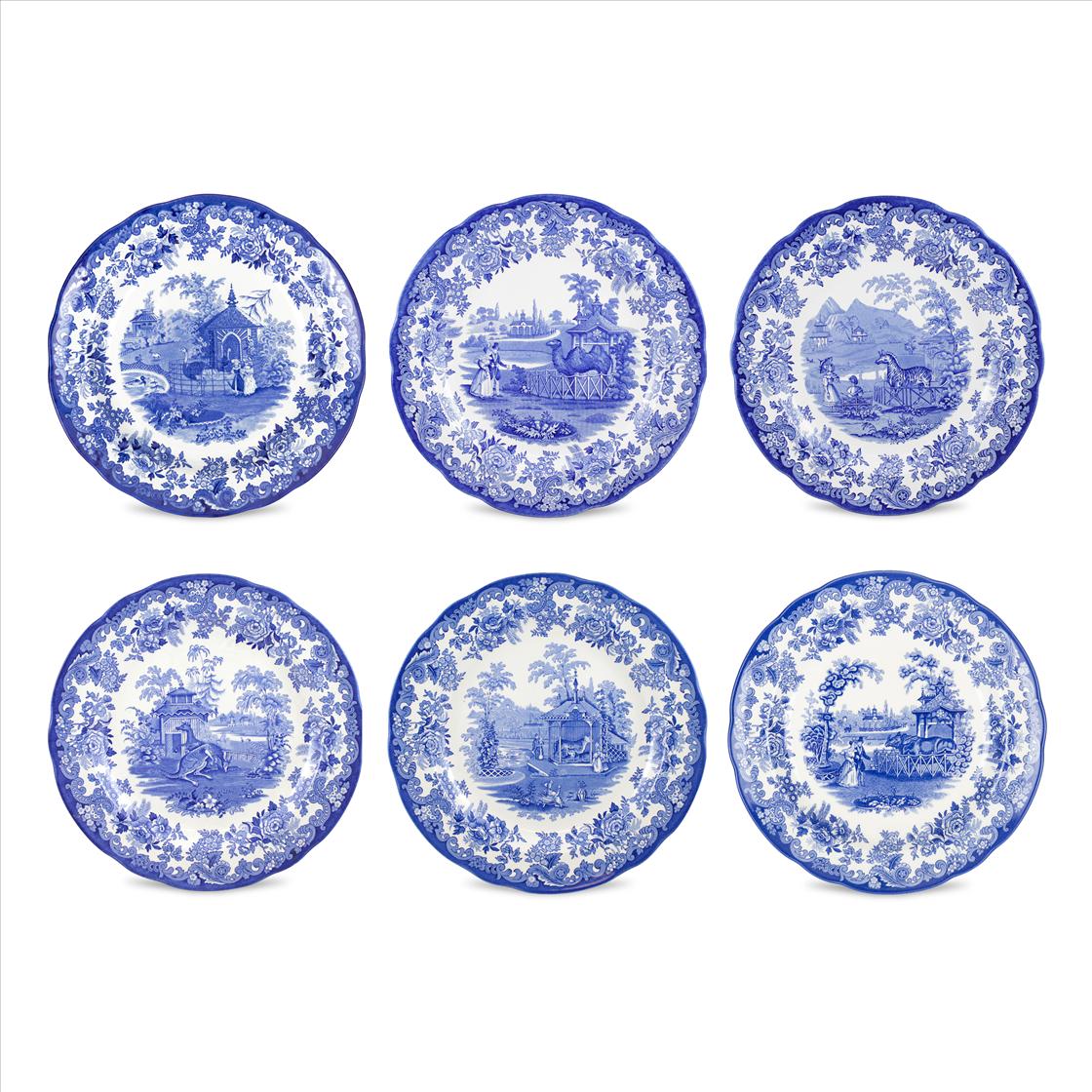 Spode Blue Room Set of 6 Zoological Plates image number null