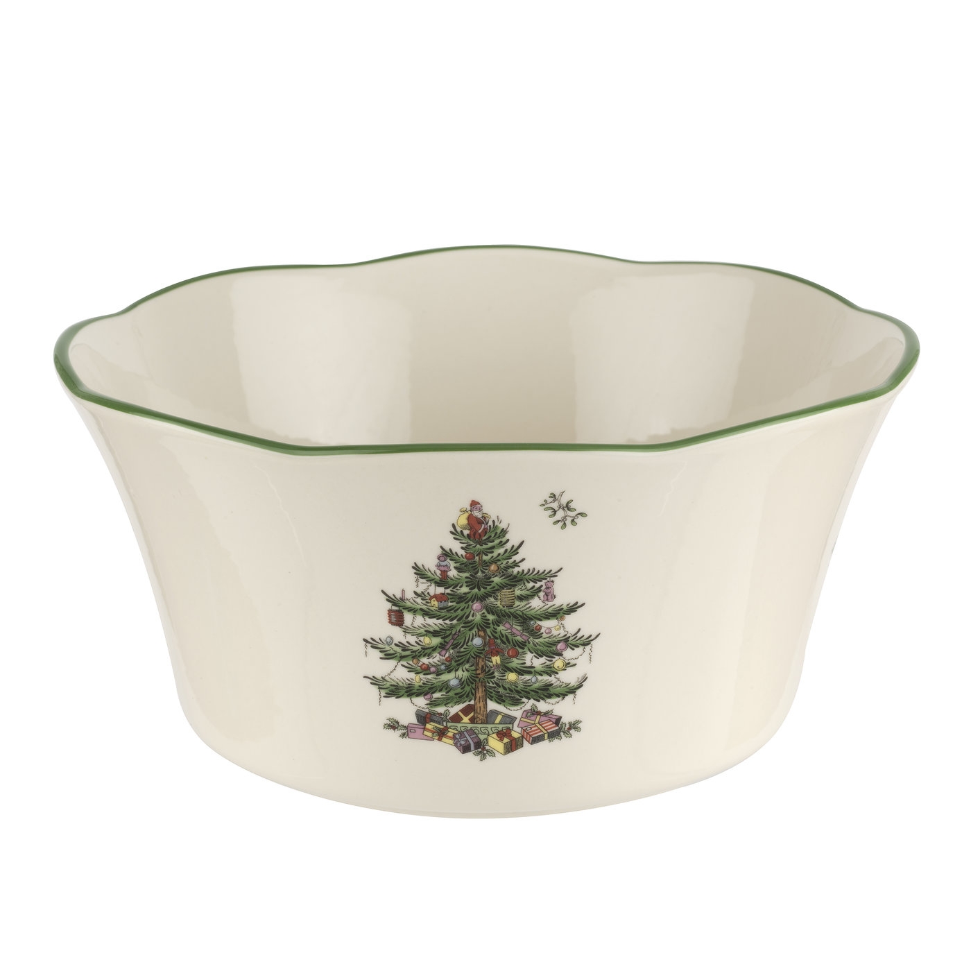 Christmas Tree 8.25 Inch Scalloped Bowl image number null