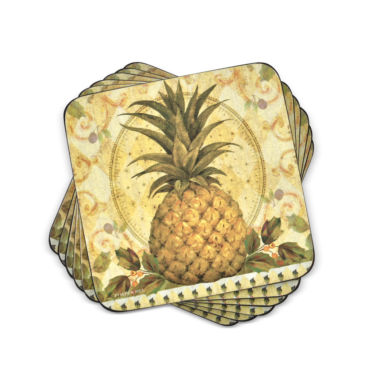 Pimpernel Golden Pineapple Coasters Set of 6 image number null