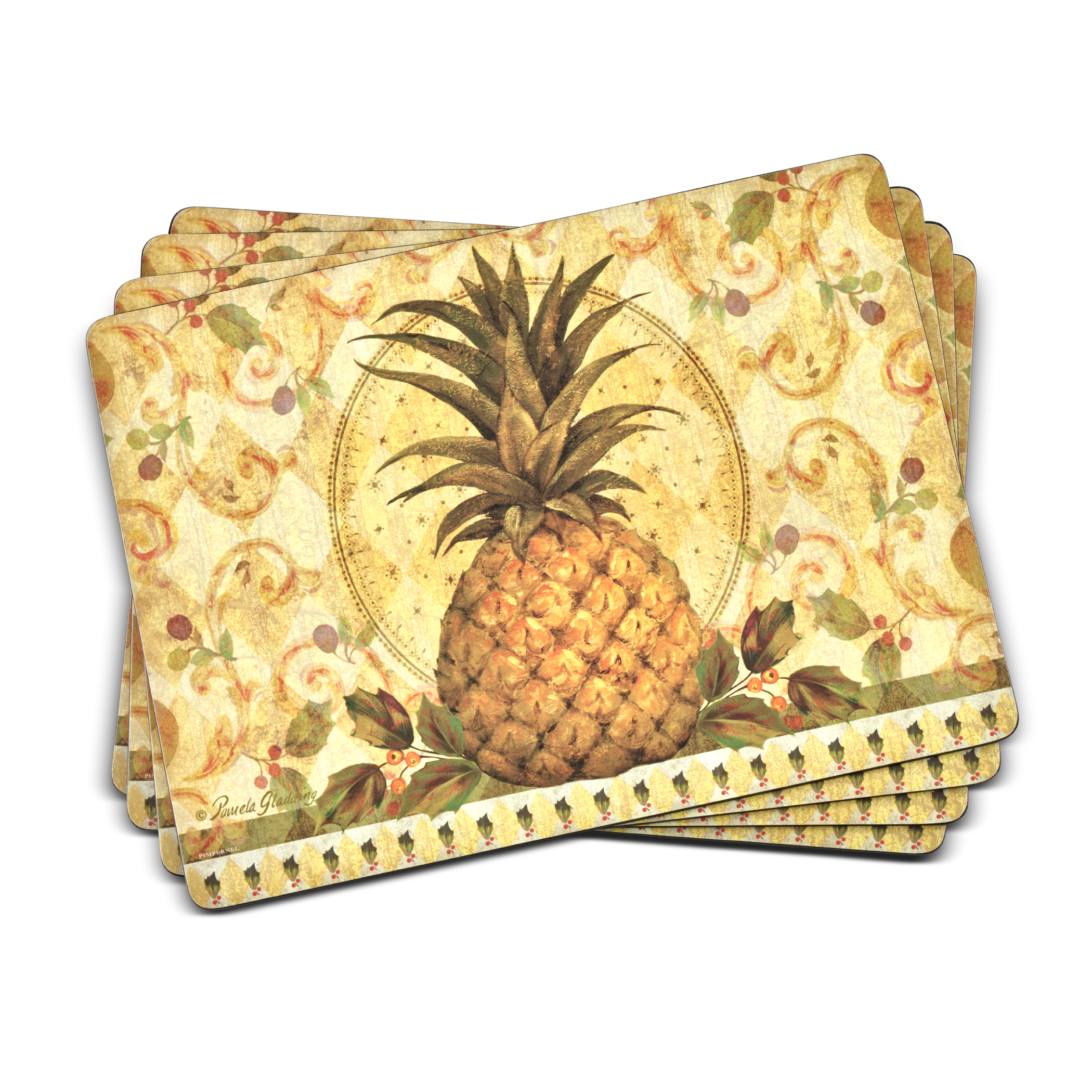 Golden Pineapple Placemats Set of 4 image number null