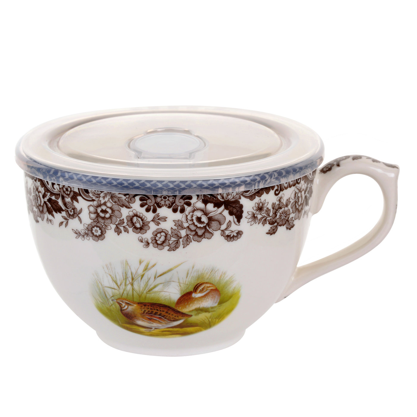 Spode Woodland Jumbo Cup with Lid (Quail) image number null