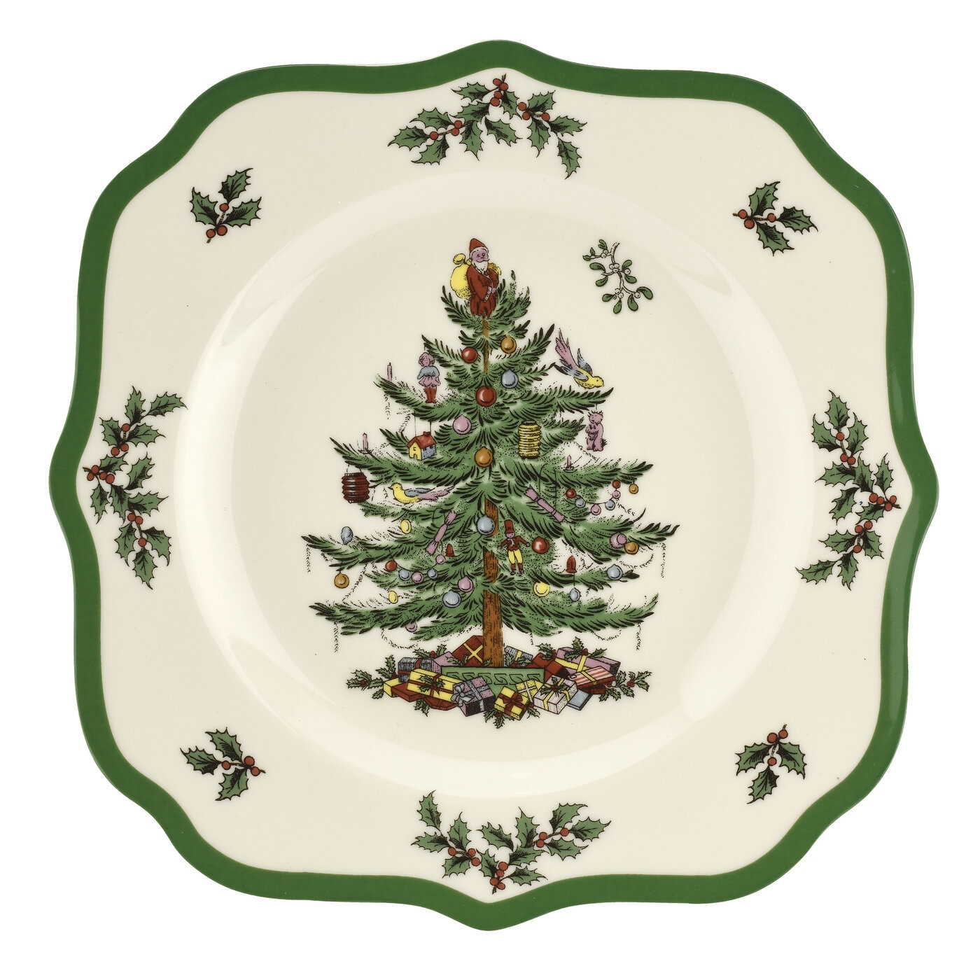 Spode Christmas Tree 9 Inch Scalloped Salad Plate image number null