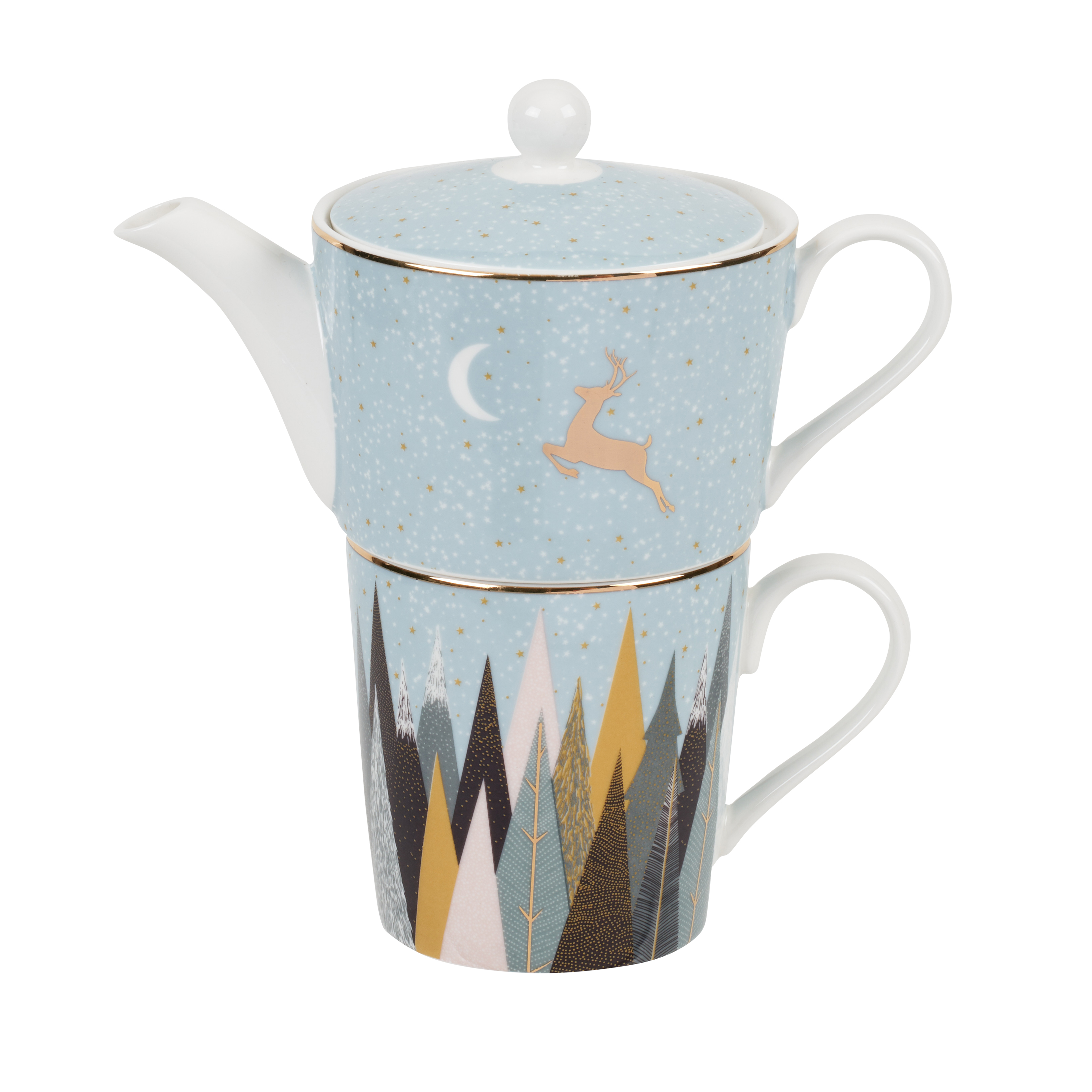 Sara Miller London for Portmeirion Frosted Pines Tea For One image number null