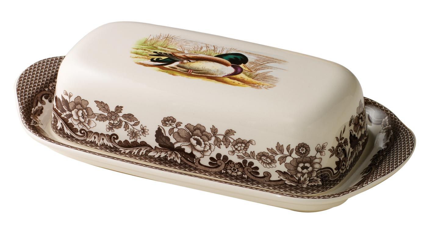 Spode Woodland Covered Butter Dish (Mallard) image number null