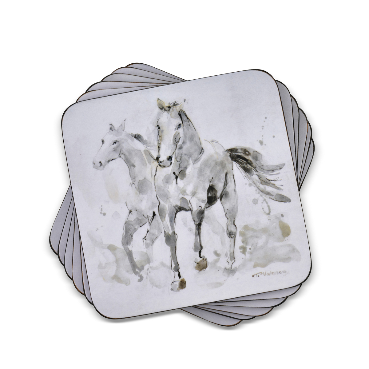 Pimpernel Spirited Horses Coasters Set of 6 image number null