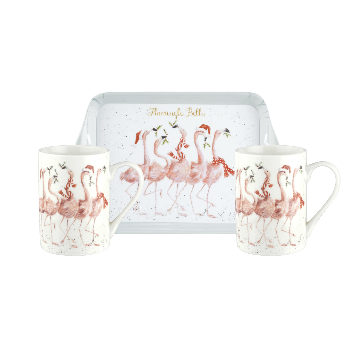 Flamingle Bell 3 Piece Mug & Tray Set (Flamingo) image number null
