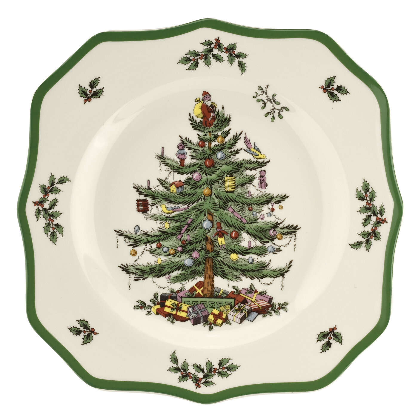 Spode Christmas Tree 10.5 Inch Scalloped Dinner Plate image number null