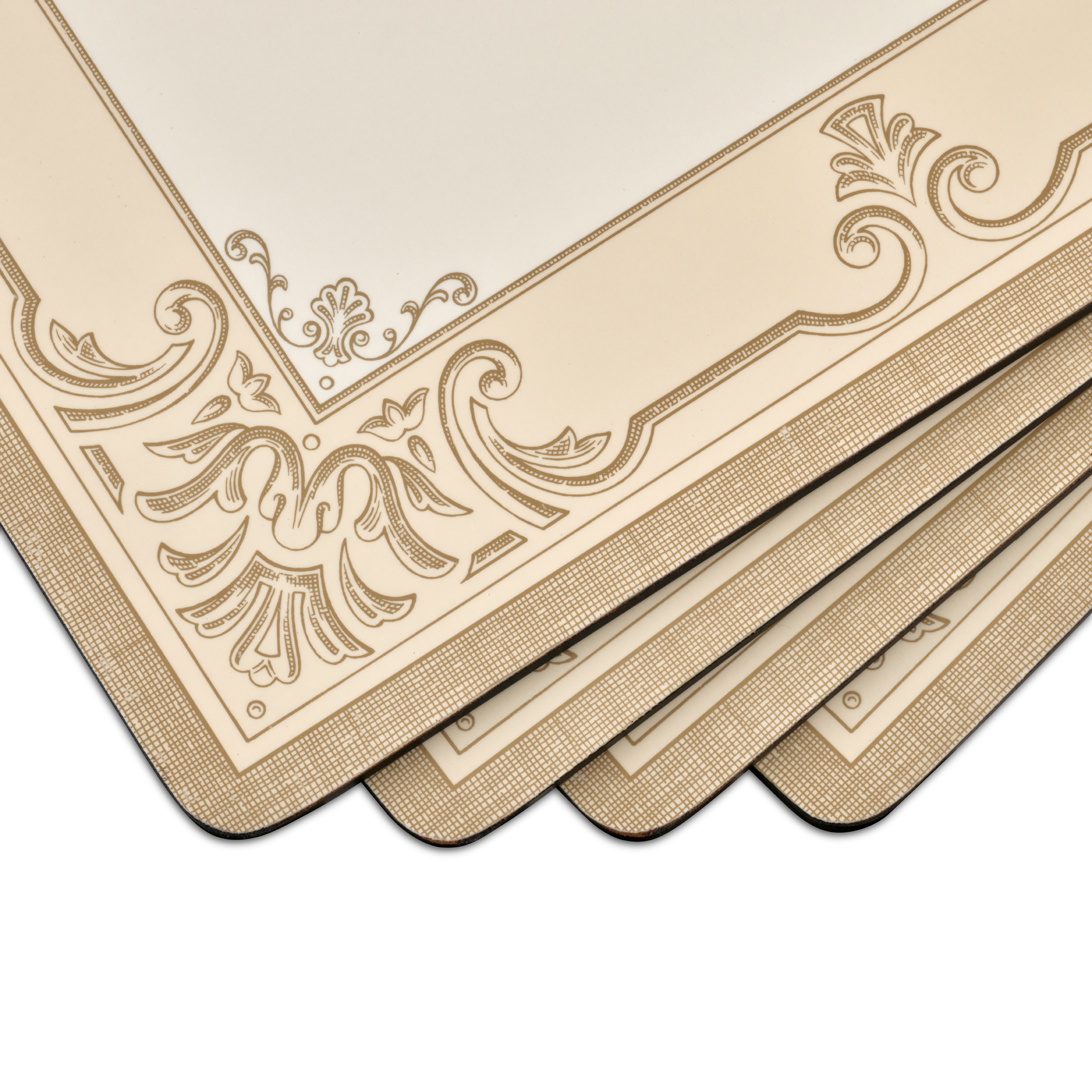 FDC-Fleur de Lys Taupe/Gold Placemats Set of 4 image number null