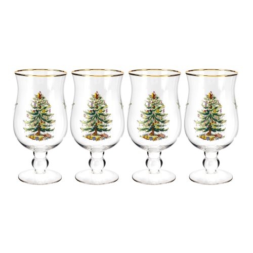 Spode Christmas Tree Tulip Glasses Set of 4 image number null