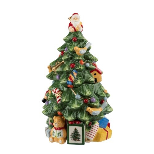 Spode 250th Anniversary Christmas Tree Figural Tree Cookie Jar image number null